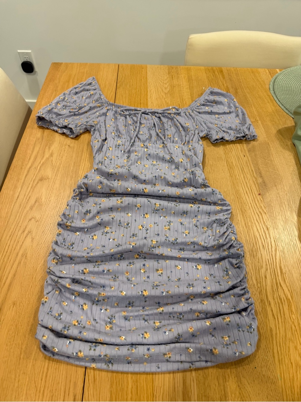 iris Lavender Floral Off-Shoulder Mini Dress